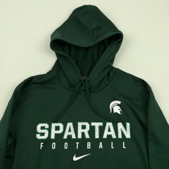 Nike Therma Fit Michigan State Spartans Football Center Swoosh Hoodie Sweatshirt - Picture 1 of 6